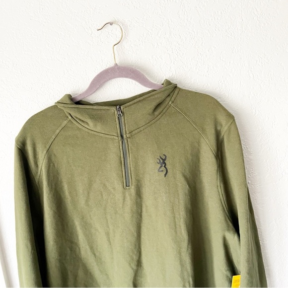Browning Pullover Men's 2X Green Tom 1/4 Zip Sweatshirt NWT - Picture 3 of 10